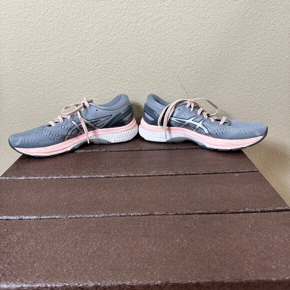 ASICS Gel Kayano 27 Size 8.5 Running Athletic Shoes Grey with Pink - Picture 3 of 11